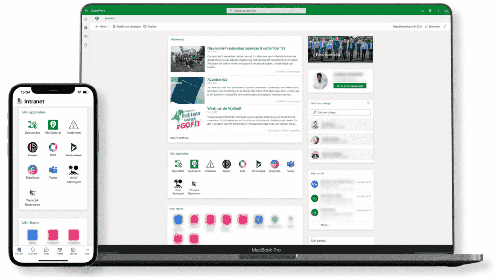 Applicatie overzicht social intranet