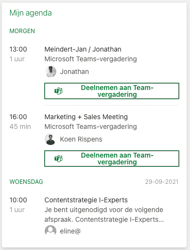 Social Intranet - Agenda meeting