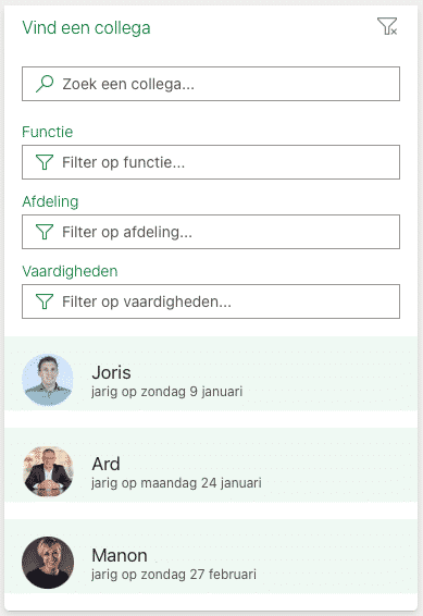 Social - Intranet (Smoelenboek)
