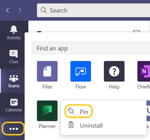 I-Experts - blog - Microsoft Teams nieuwe functies - applicaties vastpinnen