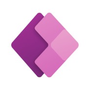 Logo van Microsoft Power Apps, bestaande uit twee overlappende vierkanten in verschillende tinten roze en paars.